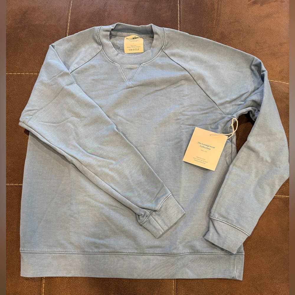 Brooklinen Dark Dusty Blue Sweatshirt NWT